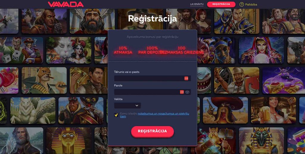 Зеркало игорного заведения Vavada